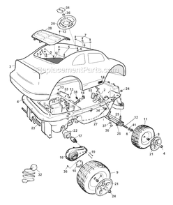 Page A Diagram and Parts List for 77565-9993  Power Wheels Ride-On Cars